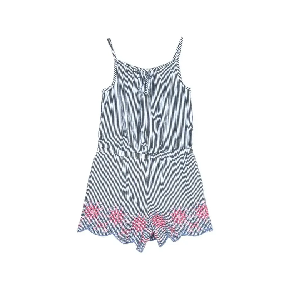Vineyard Vines Girls Embroidered Seersucker Romper - Picture 2 of 4